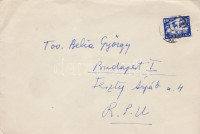 Veronica Porumbacu (1921-1977) román költőnő, esszéíró saját kézzel írt, egy oldal terjedelmű levele Belia György (1923-1982) szerkesztőhöz, a Nagyvilág világirodalmi folyóirat munkatársához, a levél végén a költőnő
