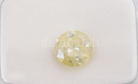Gyémánt 1,01 ct világos sárga, kerek briliáns csiszolással I2; 6,42x6,37x3,87 mm AIG tanúsítvánnyal