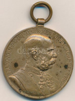 1898. 'Jubileumi Emlékérem a Fegyveres Erő Számára / Signum memoriae (AVSTR)' bronz kitüntetés mellszalag nélkül T:XF patina Hungary 1898. 'Commemorative Jubilee Medal for the Armed Forces' bronze decoration without ribbon C:XF patina NMK