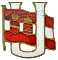 Osztrák-Magyar Monarchia ~1914-1918. 'U-Boot' a Császári és Királyi flotta tengeralattjárós veteránjainak zománcozott fém jelvénye, hátoldalon 'Österreichser Flotten Verein' gyártói jelzéssel T:XF zománchiba, cserélt, javított