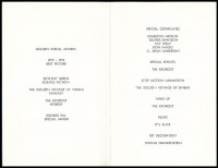 1975 2nd Annual Golden Scroll Awards - The Academy of Science Fiction Fantasy and Horror Films. Mayfair Music Hall Theatre, Januar 7, 1975. Programfüzet, 2 sztl. lev., benne az Oscar és Golden Globe díjat is nyert The Exorcist (Ördögüző) c.