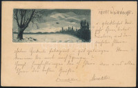 1905 5f díjjegyes levelezőlap hátoldali 'Téli tájkép' magán nyomattal
