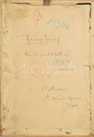 Faragó József (1877-1928): Rendőr. Tus, toll, papír, jelzés nélkül. Grand Hotel Royal Nagy-Szálloda képeslapján. Hátoldalán Kézdi-Kovács László (1864-1942) festőművész, műkritikus autográf feliratával. Üvegezett fakeretben