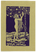 Bardócz Árpád (1882–1938), ex libris, „Gábor Arnold”, 1908, 13,4x6,7 cm.