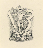 Balázsfy Rezső (1885-1973), ex libris, „Bíró János könyve”, 10,6x9,5 cm.