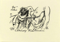 Balázsfy Rezső (1885-1973), ex libris, „Dr. Arady Kálmán”, 1933, 10,6x9,5 cm.