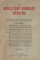 A KERESZTÉNY GONDOLAT VÉDELME